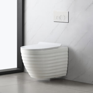 Modern Design Glossy White Ceramic Wall-Mounted One-Piece WC Commode Toilet Set Bidets Bathtubs for Hotels