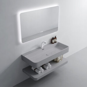 Customizated Handmade Art Basin Grey Color Tabletop Lavabo Washbasin Hand Wash Basin Solid Surface Bathroom Sink