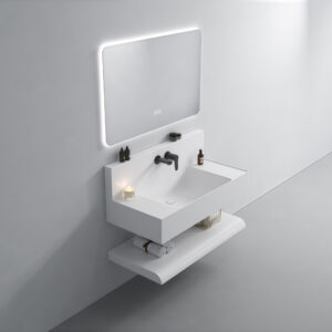 Modern Design Handmade Art Basin Lavabo Washbasin Sintered Stone Hand Wash Basin Wall Mounted Faucet Bathroom Vanity