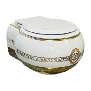 New Design Ball-like One Piece Wall-Mounted Toilet Bowl Gold Plated Toilets Bathroom Lavatory Water Closet Wc Factory Direct