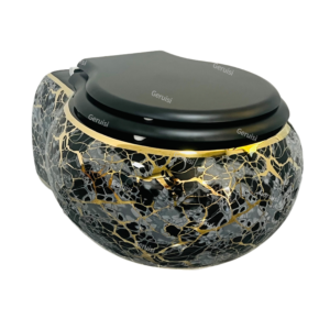 High End Wall-Mounting Toilet Bowl Gold Plated Marble Type Toilets Bathroom Lavatory Water Closet Wc Factory Price
