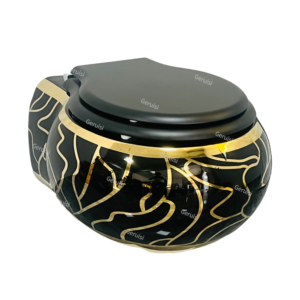 Golden Line Decoration Wall-Mounting Toilet Bowl Gold Plated Marble Type Toilets Bathroom Lavatory Water Closet Wc Factory Price