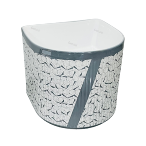 Stylish Design Blue Plated One Piece Arch Shaped Wall-Mounted Basin Bowl Hand Wash Basin Lavatory Vessel Sink for Home Hotel Use