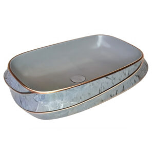 Art Design Golden Edge White Glazed Ceramic Bathroom Countertop Basin Hand Wash Irregular Shaped Washbasin Lavatory Sink Bowl